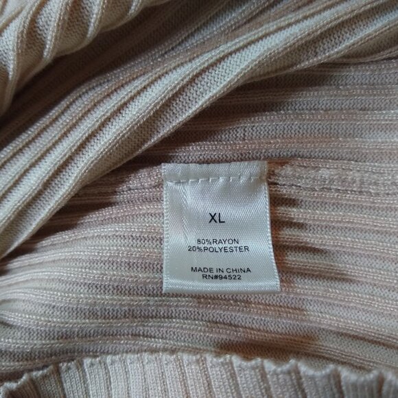 NWOT Closet Space XL cream-beige ribbed mock neck tank - Picture 4 of 8